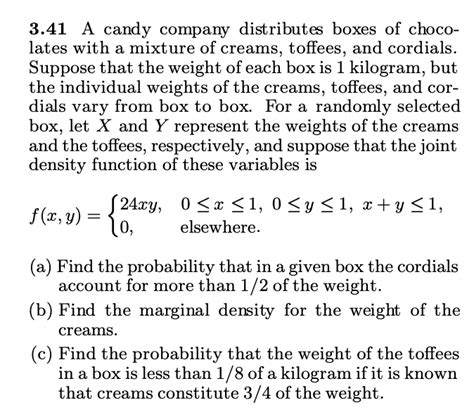 Solved 3.41 A candy company distributes boxes of choco